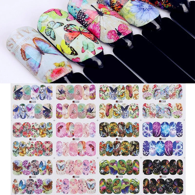 12Pcs Summer Fruit Water Decals Fruit/Kiwi/Banana/Lemon/ Strawberry Designs DIY Nail Stickers Wraps Slider Decoration