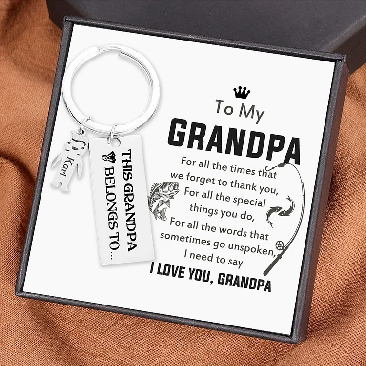 1 Name-Personalized Grandpa Kids Charms Keychain Gift Set-Custom Special Keychain Gift For Grandpa-I need to Say I Love You