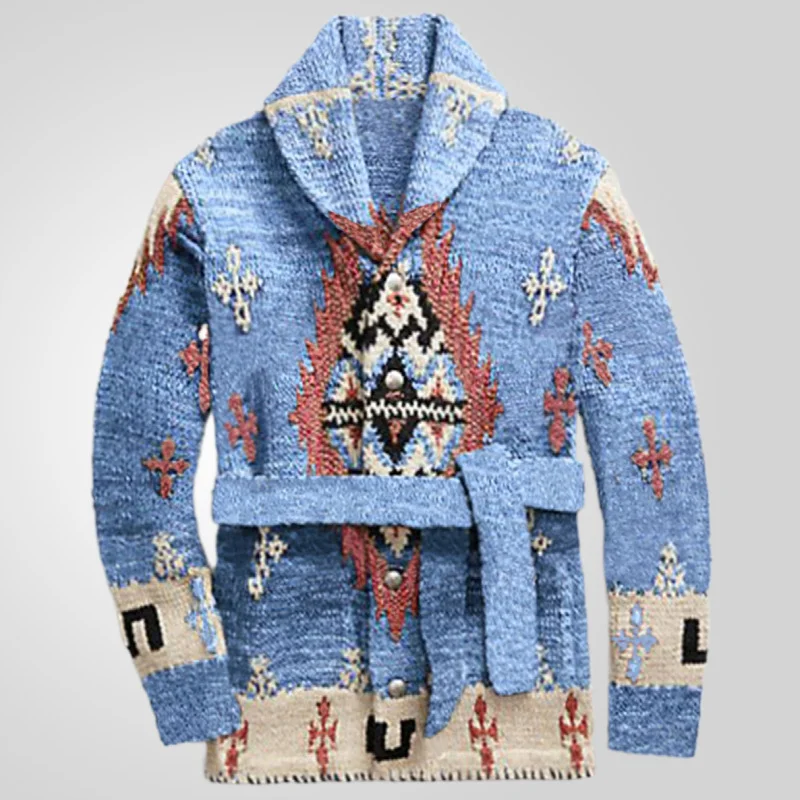 Uveng Uveng Men's Vintage Heavy Industry Jacket T-Shirt Long Thick Sweater Jacket In Autumn And Winter SY0207