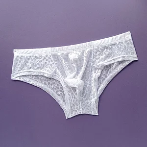 Men's Low Waist Lace Transparent Sexy Panties