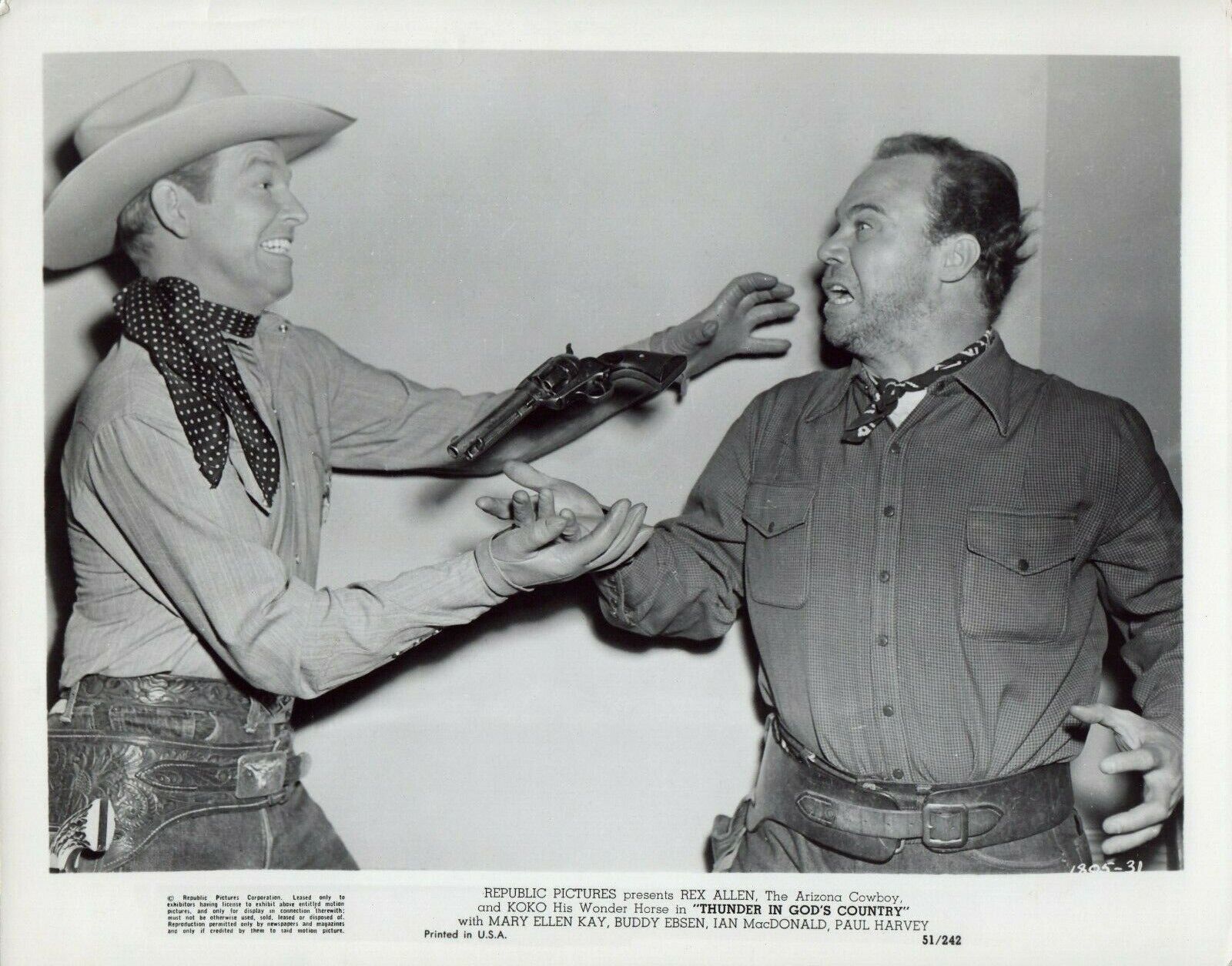 REX ALLEN Actor 1951 Movie Vintage Promo 8x10 Photo Poster painting THUNDER IN GOD'S COUNTRY