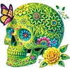 Blumen Schmetterlinge Schädel - speziell geformtes Diamantgemälde - 30*30cm