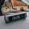 Solar/USB Car Dashboard Clock with Time/Date/Temperature Display Vehicle Electronic Clock for Car Truck Office Home and Outdoor Camping