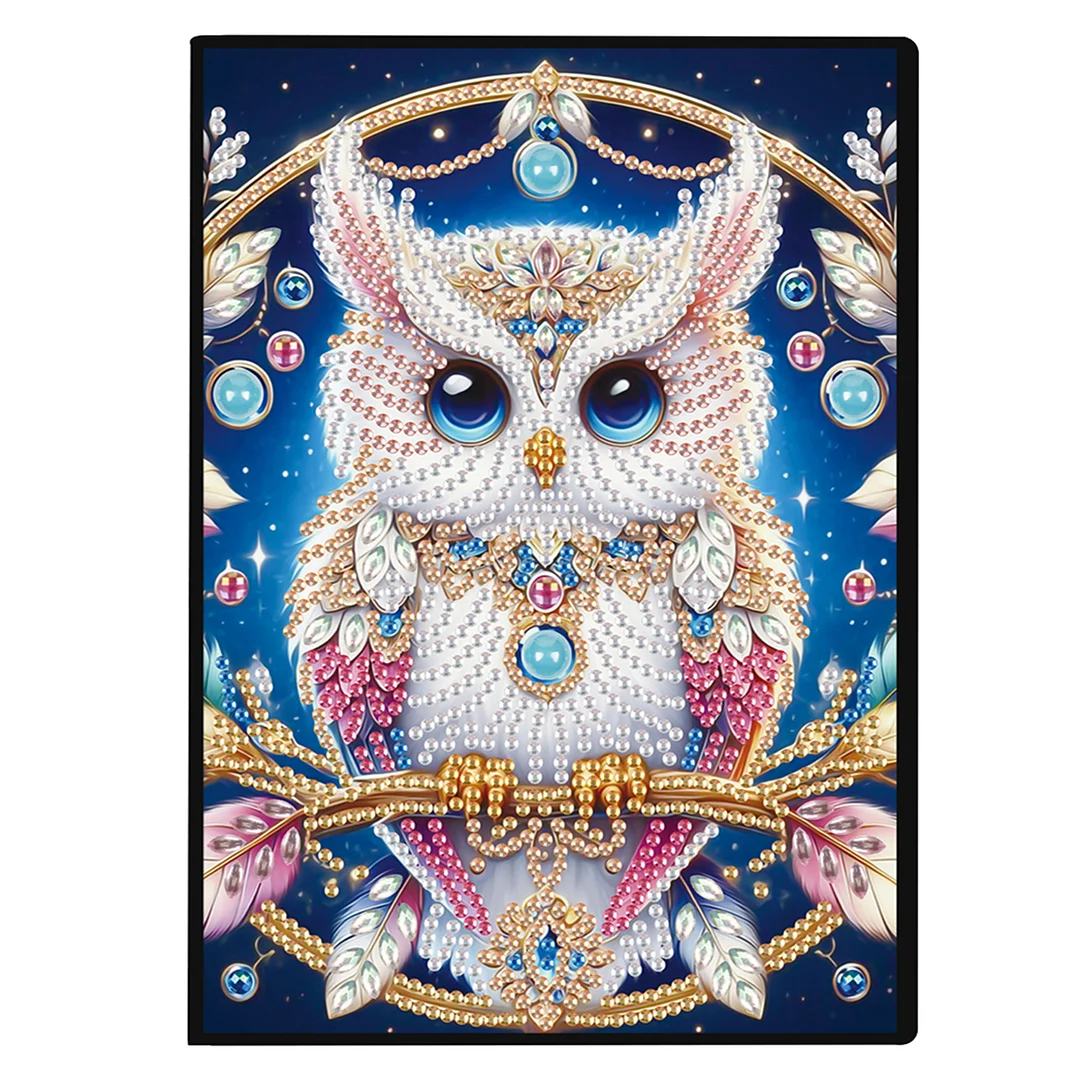 2pcs Owl Partial DIY 50 Pages A5 Diamond Painting Notebook for Study Drawing