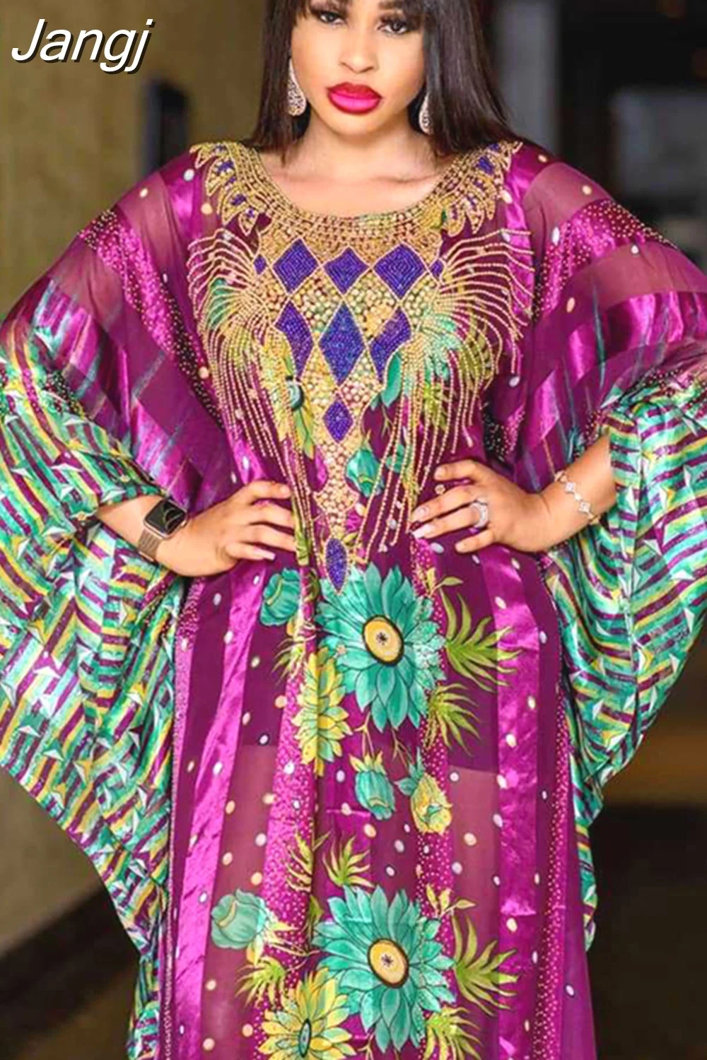 Jangj Set Dress African Dresses for Women 2023 Fall Clothes Long Maxi Dress Christmas Boubou Robe Femme With Elastic Inner