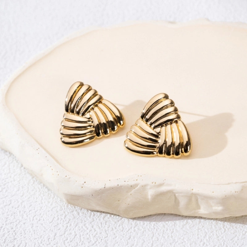 1 Pair Casual Minimalist Triangle Solid Color 304 Stainless Steel Earrings Ear Studs