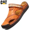 CAT pánské prodyšné velké měkké kožené outdoorové sandály