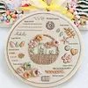 Flower Baskets-DIY Embroidery Kit with Pattern Cotton Threads Needles Hoop 30*30cm/11.8*11.8in