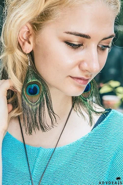 Peacock Feather Earring