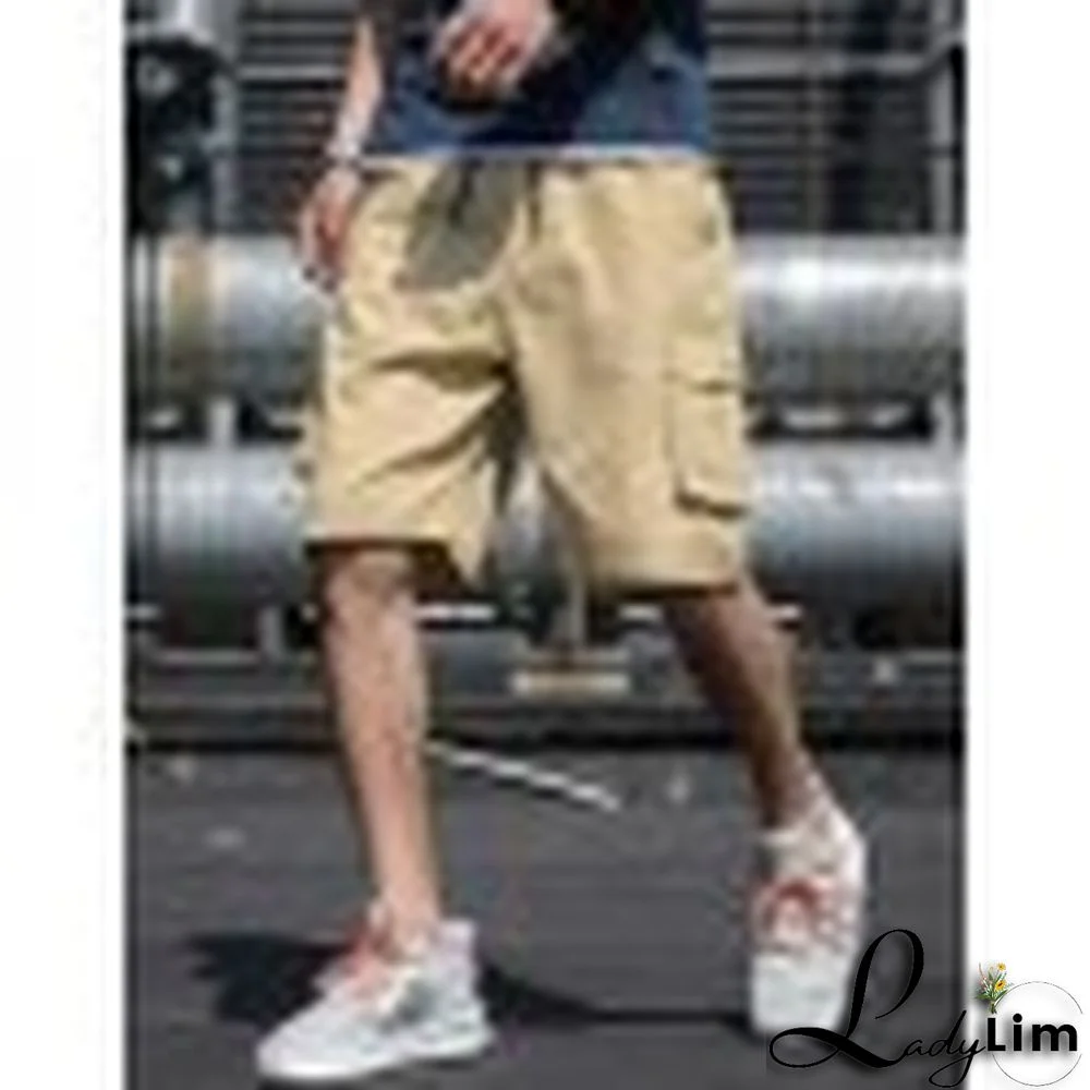 Men's Elasticized Waist Cargo Pocket Shorts