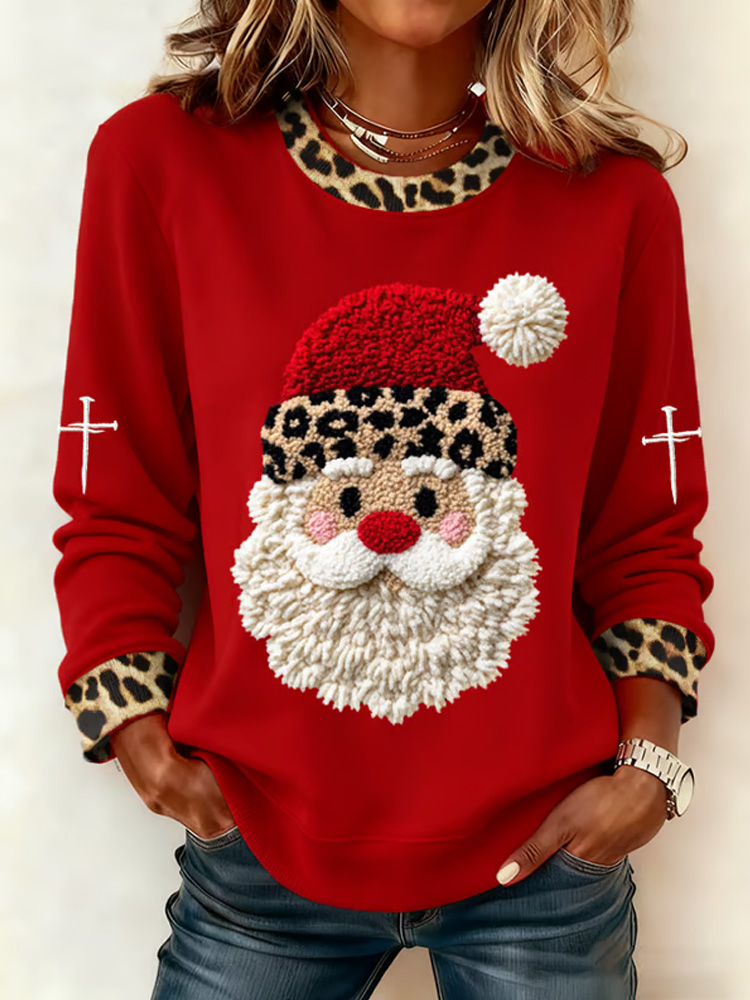 Women's Christmas Faith Print Crew Neck Sweatshirt wearshes