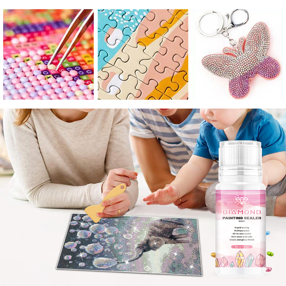 60ml Diamond Painting Sealer Diamond Art Sealer Puzzle Glue for DIY Puzzles