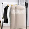 [US Local Warehouse] Space Saving Hanging Garment Bag w/ Self Compression Zipper Storage Bag(Beige L)
