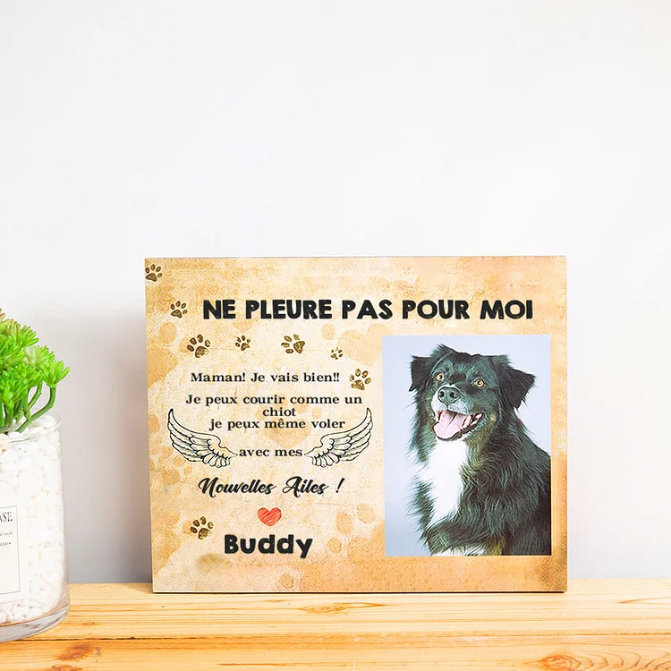 Carte en bois Prénoms personnalisé avec photo commémoratives pour animaux  Jessemade FR