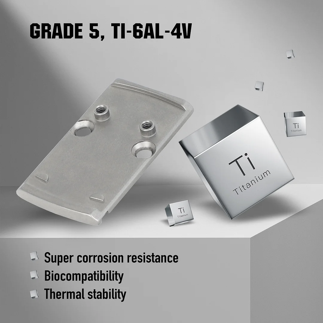 ohhunt&reg; 407C 507C 508T Footprint To RMSc Adapter Plate CNC Machined from 6AL4V Titanium