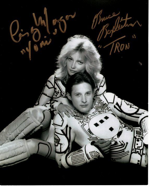 CINDY MORGAN and BRUCE BOXLEITNER signed autographed TRON 8x10 Photo Poster painting