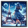 【Limited Stock Sale】Eiffel Tower And Girl In Blue Dress-11CT Stamped Cross Stitch 50*50cm/19.69*19.69in tapestrymarket