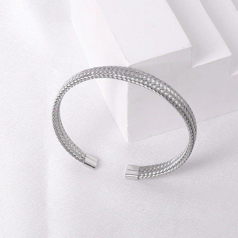Casual Minimalist Solid Color Stainless Steel Plating Bangle