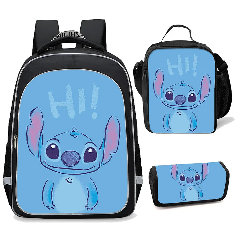 MayouLove Kids Cartoon Backpack Set with Lunch Box Pencil Case 3 in 1-Mayoulove