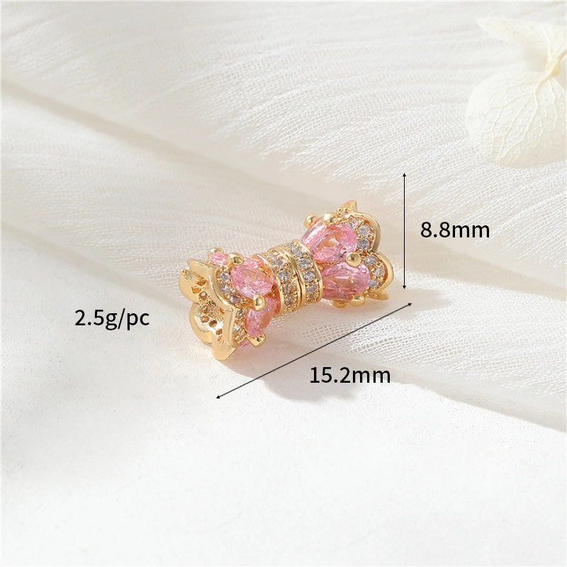 Zhongxing 14K Color Retaining Micro Inlaid Zircon Screw Buckle Small Waist Pearl Buckle DIY Bracelet Necklace Connecting Buckle Accessories