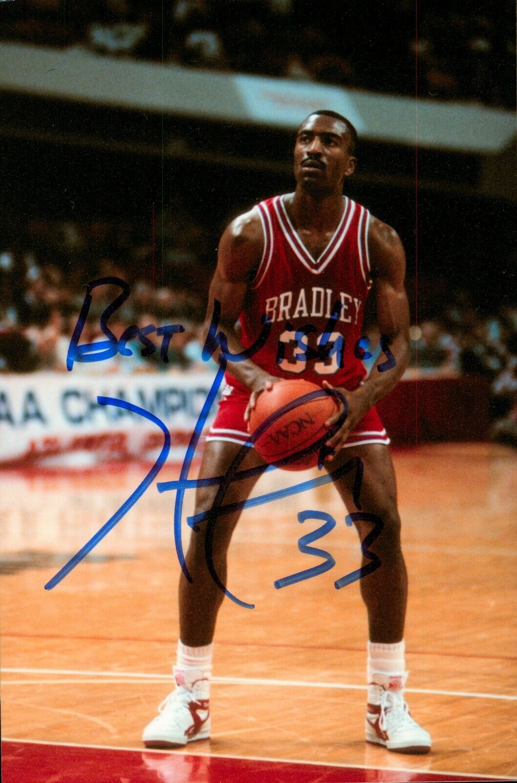 Hersey Hawkins Signed 6x4 Photo Poster painting Bradley Hornets Seattle Sonics Autograph + COA