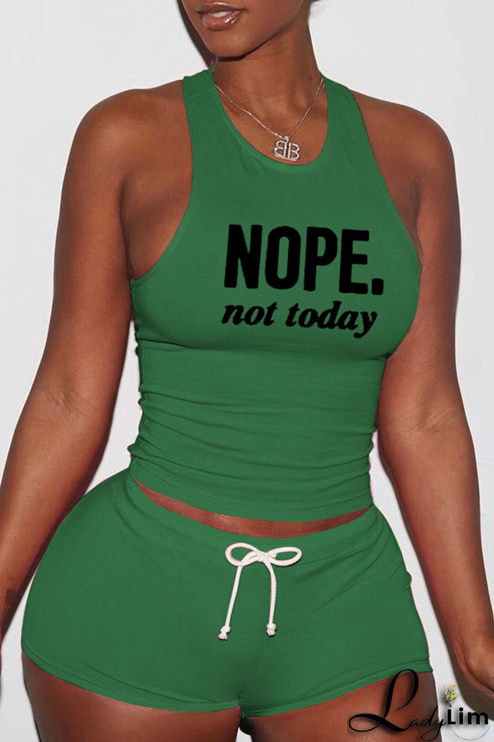 Red Sexy Print Split Joint O Neck Sleeveless Two Pieces