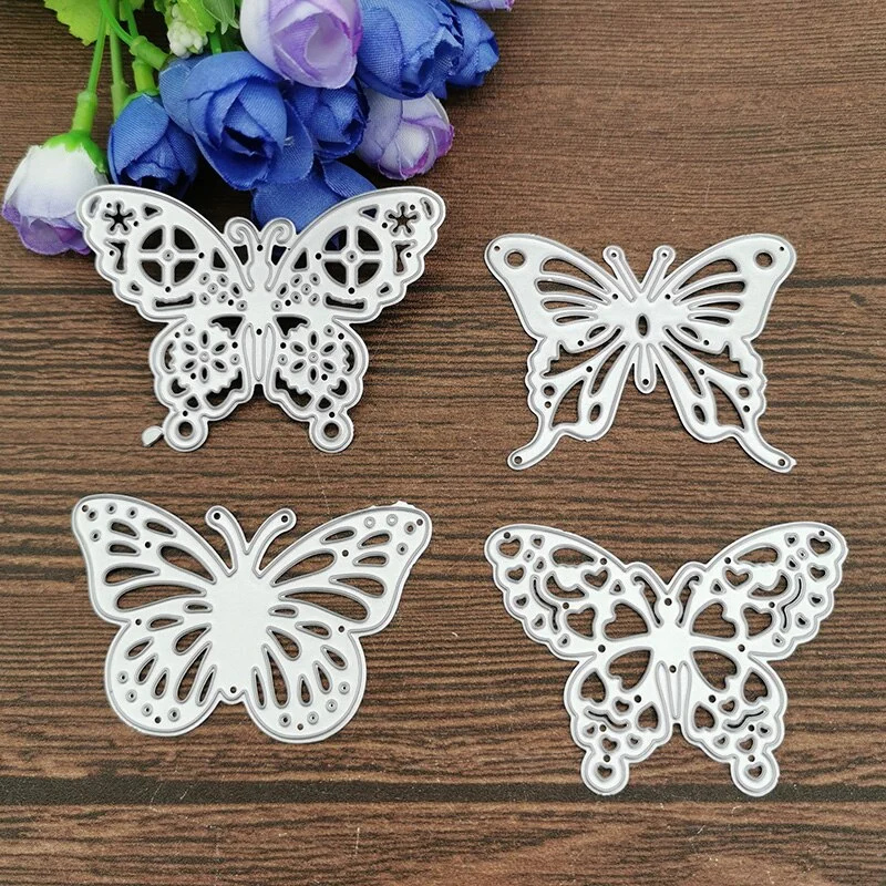 4pcs butterfly Lace Metal Cutting Dies Stencils For DIY Scrapbooking Decorative Embossing Handcraft Die Cutting Template