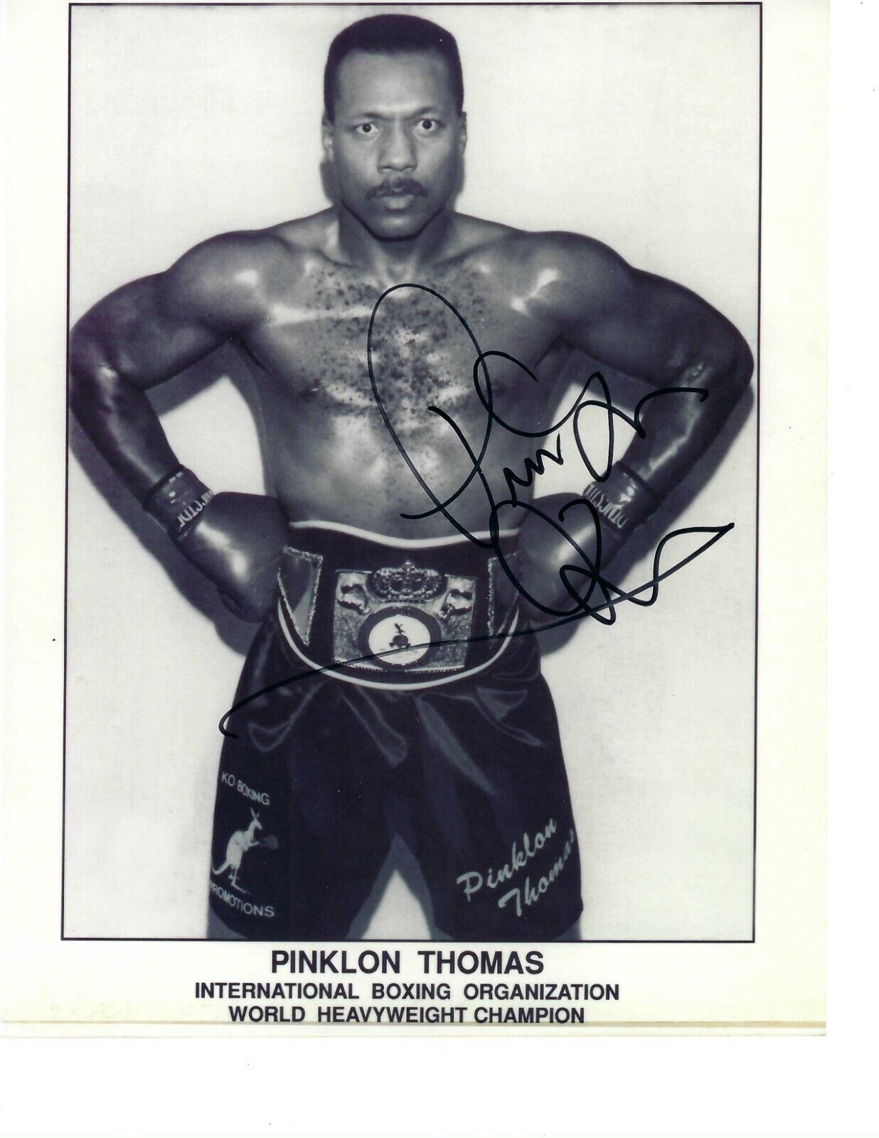 PINKLON THOMAS 8X10 SIGNED Photo Poster painting BOXING PICTURE AUTOGRAPHED