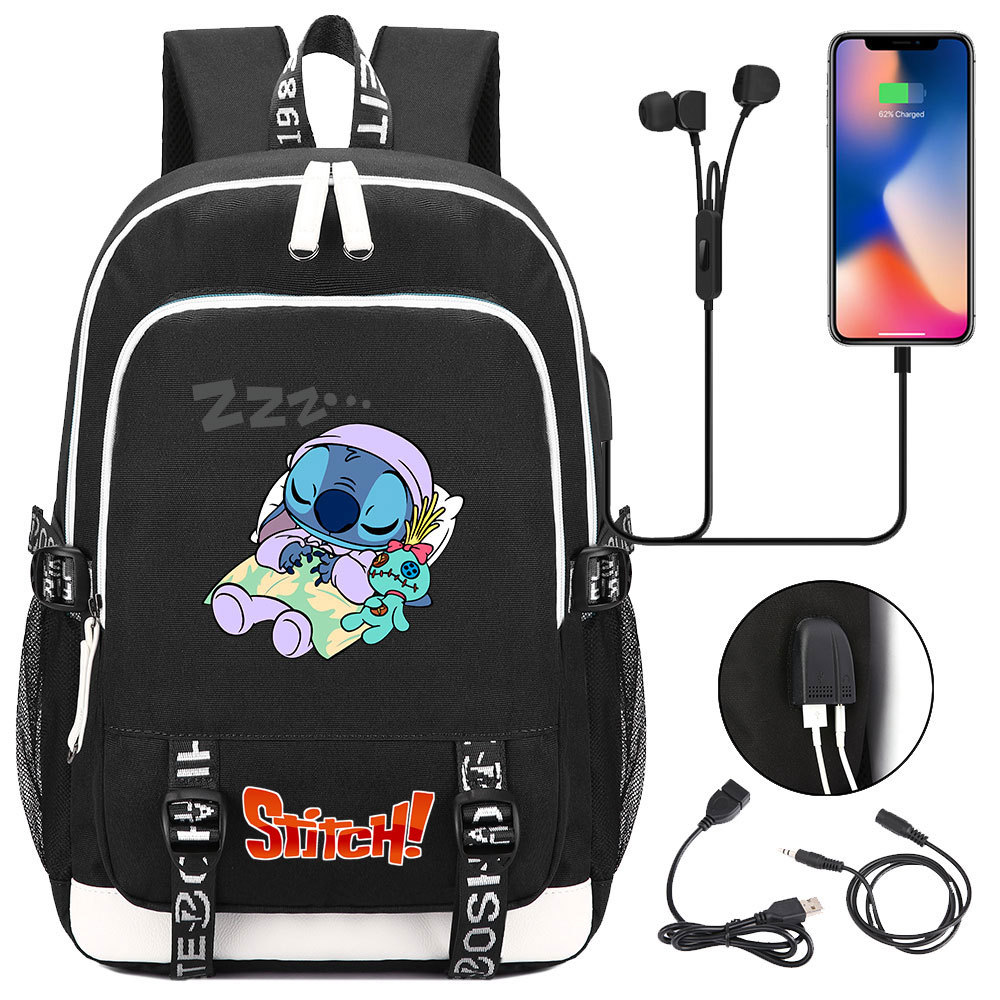 Stitching Together Comfort and Style: Double-Sided Backpack with Multi-Pocket Large Capacity and Laptop Protection, USB Charging Cable Connectivity for 15-Inch Laptop - Popular Movie Theme-Mayoulove