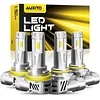 AUXITO 2025 ???????? ?????? Fog Lights, ?????????????? Super Bright HB3 H8/H9 Fog Bulbs, Real Mini Size Plug and Play, Non-polarity, Pack of 4