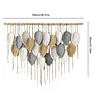 (Finished Product)Bohemian Handmade Leaf Wall Art No Drilling Handmade Craft Macrame Wall Decor Handmade Woven Leaf Tapestry for Apartment Living Room Bedroom Nursery Backdrop