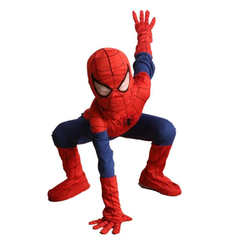 Complete Child Boy Spider Man Halloween Superhero Jumpsuit Cosplay Costume