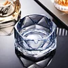 Beautifully Geometric Glass Ashtray Windproof and dustproof Cigar Ashtray Multiple Colors Indoor Outdoor Practical