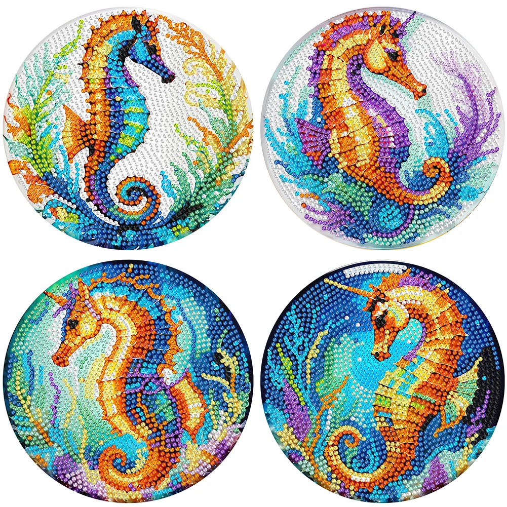 DIY Diamond Dot Kits Seahorses Diamond Painting Placemats Projects for Beginners