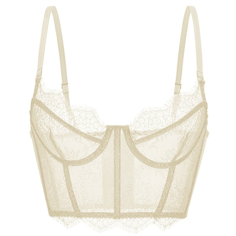 CINOON Amazing Shaper Bra Women 's Embroidery Bralette Adjustable Shoulder Strap Removable Ultra-thin Underwear Ladies Bra