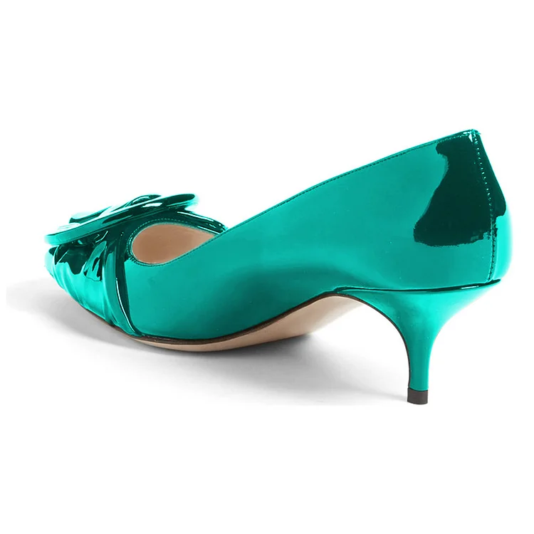 Teal kitten shop heels