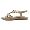Gioiacombo&trade; 2022 estate sandali carini scarpe basse con strass fiore boh&eacute;mien femminile