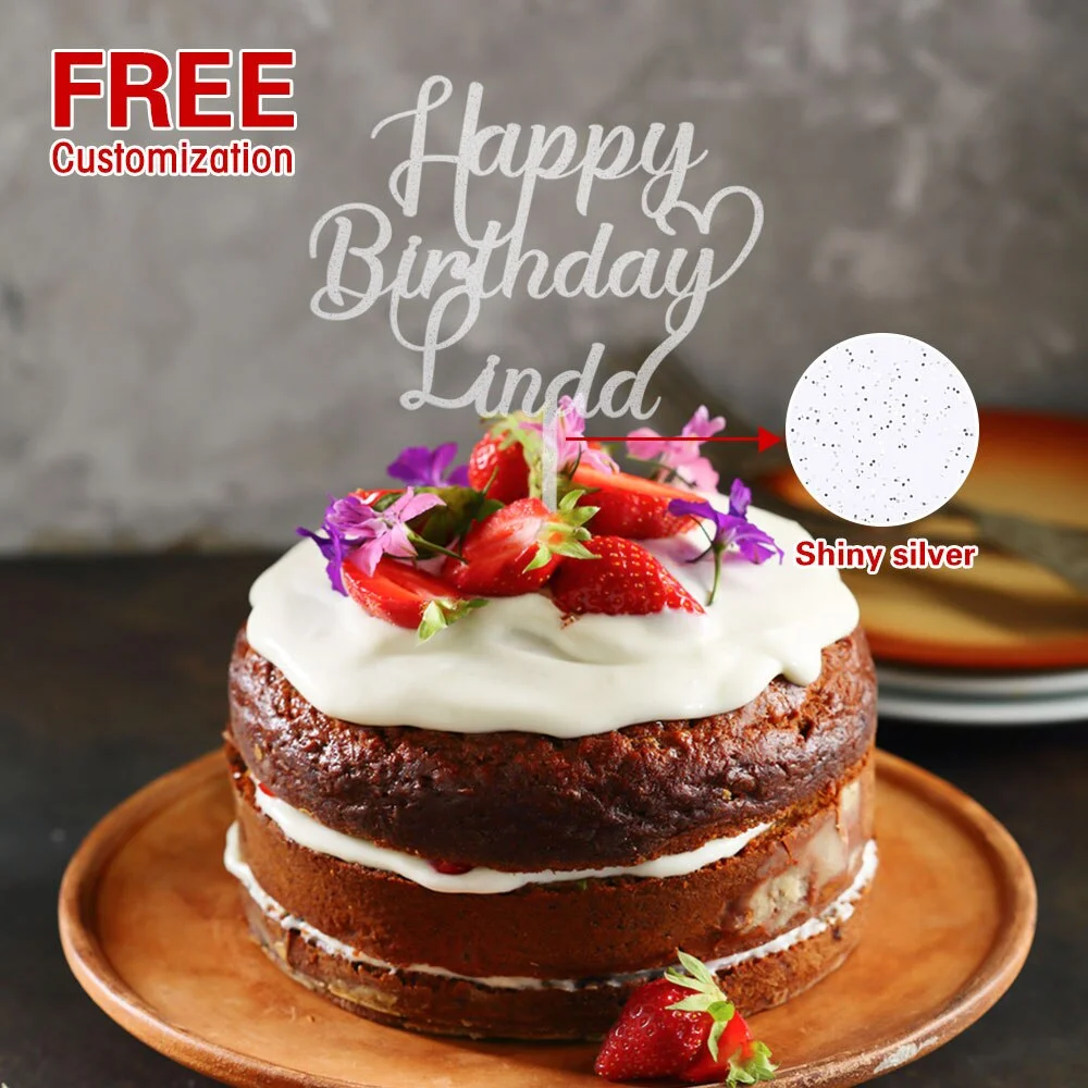 Custom Wedding Cake Topper Decor Happy Birthday Cake Topper Personalized Wedding Cake Topper Party Decoration For Anniversary