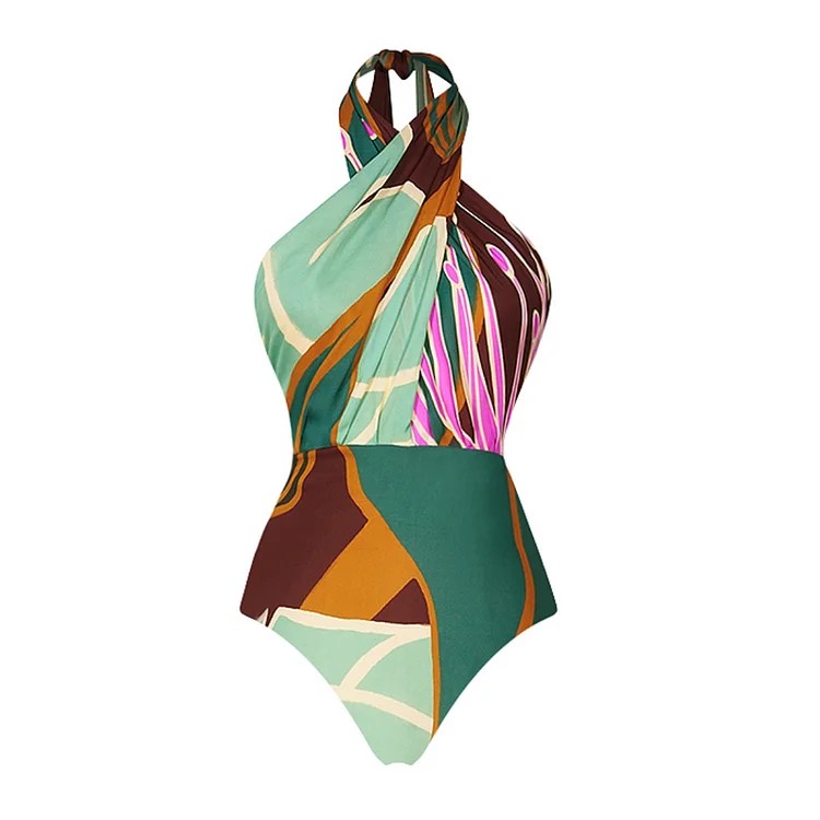 Rotimia Abstract Tropical Print Swimsuit