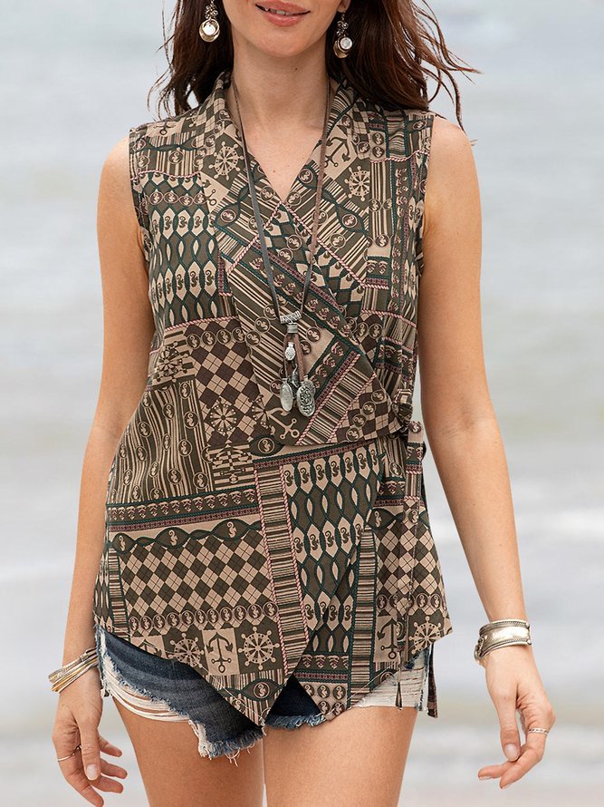 Women Cotton Sleeveless Muitifunction Top