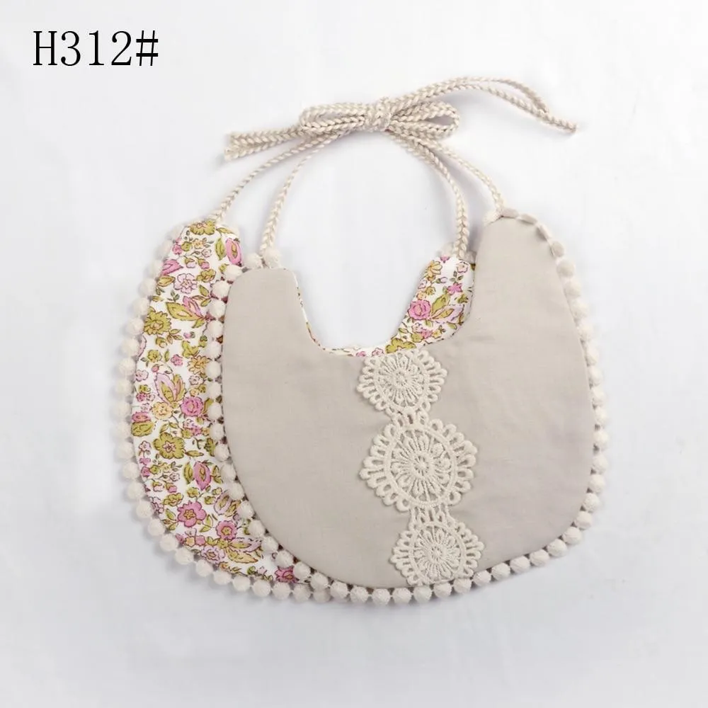 2020 Brand New Infant Baby Girl Boy Bib Kid Toddler Dinner Feeding Tassel Double-deck 100% Cotton Linen Burp Cloths Saliva towel