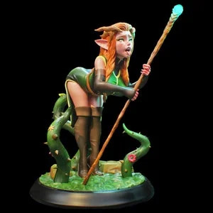 Pornhint Secret Druid Practice Unpainted Pinup Miniature DnD 5E Dungeons and Dragons Tabletop Pathfinder Role Playing NSFW