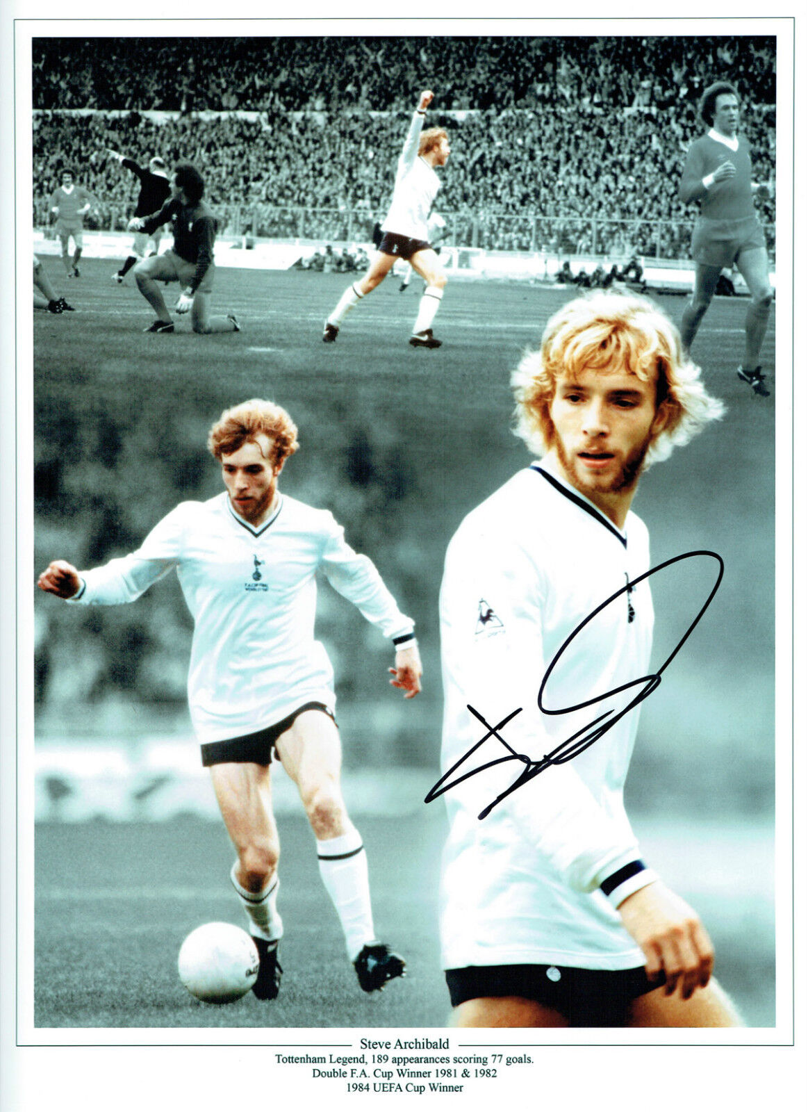 Steve ARCHIBALD Signed Autograph 16x12 Spurs Legend Montage Photo Poster painting AFTAL RD COA