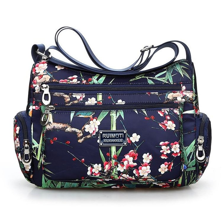 Women's Waterproof Flower Printing Shoulder Bag Casual Fashion Messenger Bag