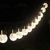 LED Solar Lamp Cracked Glass Ball Hanging Lights Waterproof Garden Decor