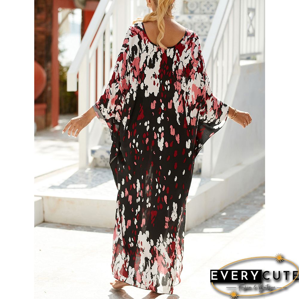 Multicolor Print Long Kinimo Beachwear