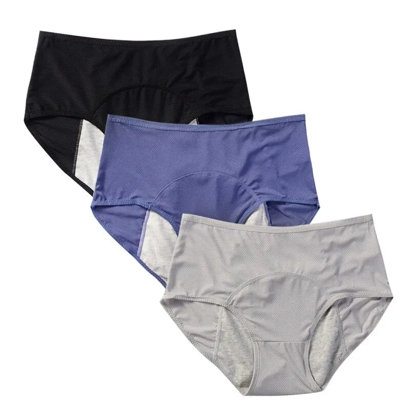 Menstrual Panties Women Sexy Pants Leak Proof Incontinence Underwear Period Proof Cotton High Waist Warm Female Briefs 2/3PCS