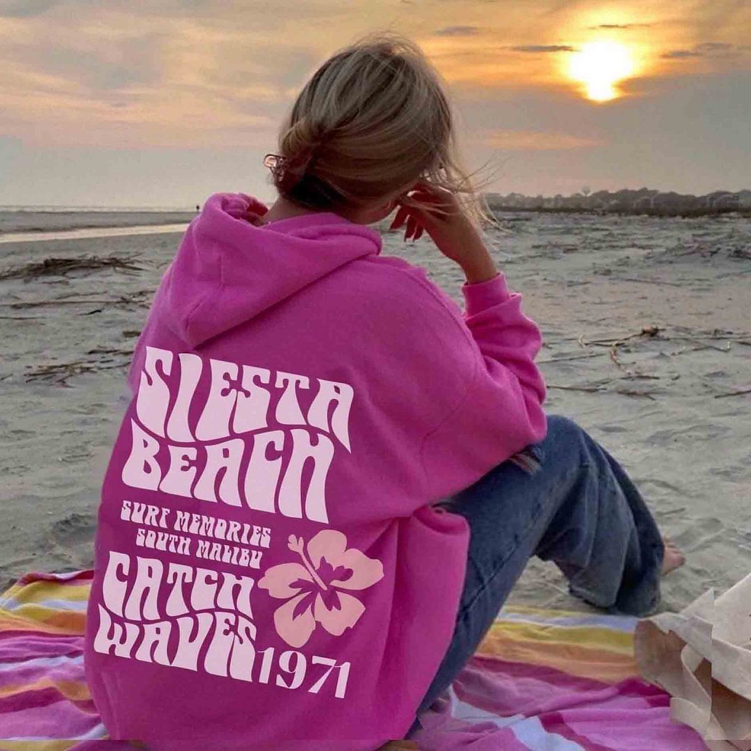 Siesta Beach Surf Memories South Malibu Catch Waves 1971 Print Women's Hoodie