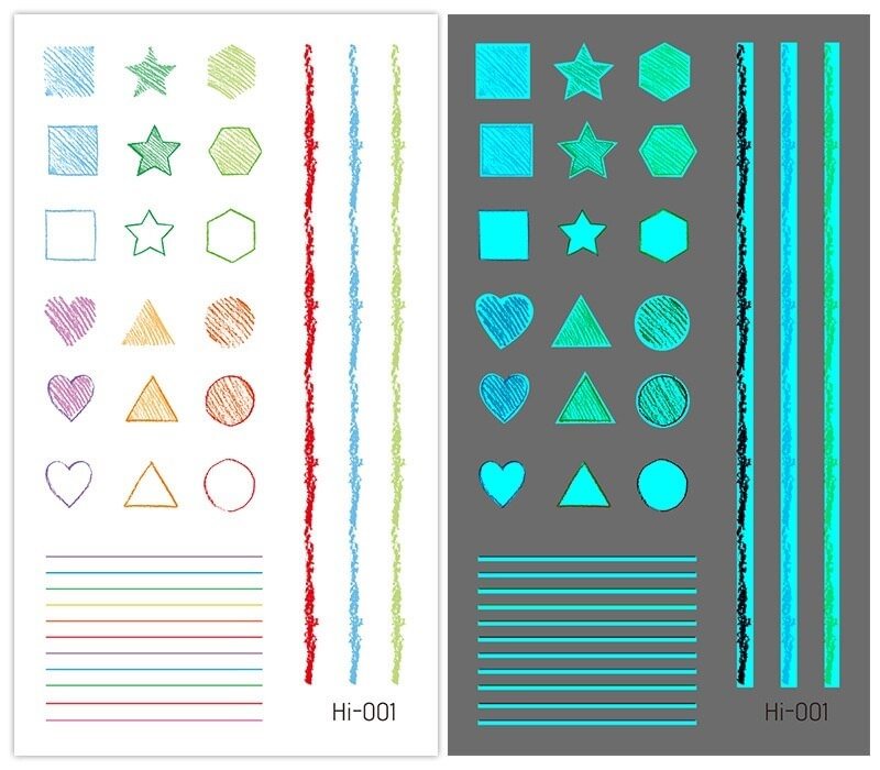 15 kinds Cute Small Blue Light Luminous Temporary Tattoo Face Hand Sticker Party Disposable Noctilucent tatouage temporaire