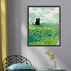 Van Gogh'S Wheat Field And Black Cat-11CT Stamped Cross Stitch 40*50cm/15.75*19.69in